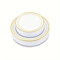 40pcs assiettes en plastique réutilisables 26cm grande assiette en plastique noir et 19cm petite assiette à dessert avec bord doré/argenté/or rose convient pour le mariage vaisselle de fête(or)