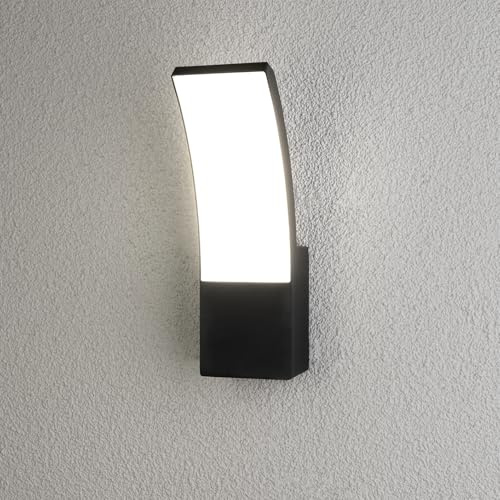LUMILED Außenwandleuchte Wandlampe außen 12W 1080lm 4000K neutralweiß Außenleuchte Wand Außenbeleuchtung Wandleuchte Gartenleuchte Terrasse Haus Fassade IP44 schwarz