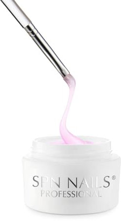 SPN Nails Professional Rose Builder Shine Gel 15g- Gel Builder For Extension - Nail Strengthener - Subtly Pink, Shimmering Effect - Professional, Home & Salon Use, LED/UV Lamp Curable
