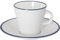 Gimex Espressotassen Set Linea Line Camping Espresso Kaffee Tasse Unterteller blau