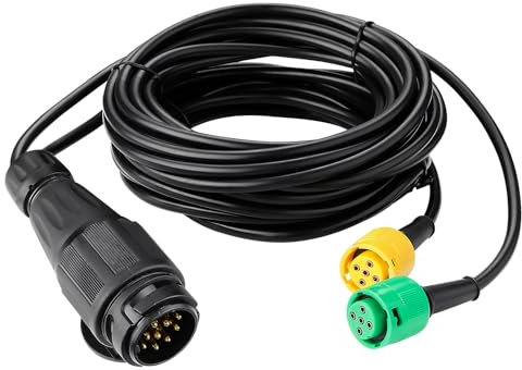 GEARCELL 5 Meter 13 Pin Trailer Lights Cable, Trailer Light Board Extension Cable with Pre-Wired 13 Pin Plug and 5-Pin Bayonet Connector, Trailer Cable for Trailer Lighting Rear Lights