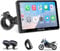Carpuride W712D Motorcycle Carplay Screen with 1080P HD Dash Cam Front and Rear, Wireless CarPlay and Android Auto, 7 Waterproof Touchscreen, BT Audio, Wired Controller, Loop Recording, Navigation.