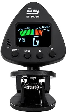 Funien Afinador de Instrumentos de Viento ET 3000W Compatible con Modos de afinación de micrófono y Pinza para saxofón, Clarinete, Trompeta y Flauta