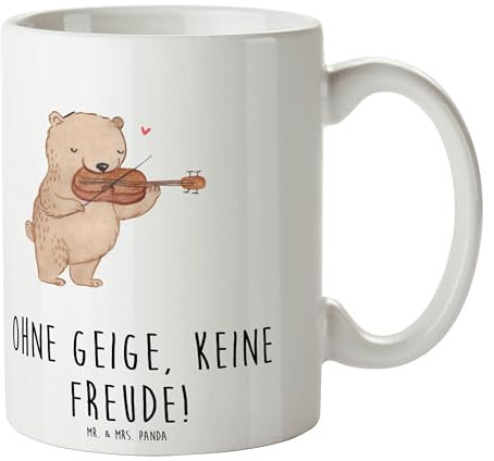 Mr. & Mrs. Panda Tasse Geige Freude - Geschenk, Harmonie, Porzellantasse, Folklore, Violine, Teebecher, Musikliebhaber, moderne Musik, Kaffeetassen,