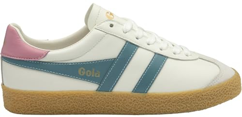 Gola Unisex Medallist Leather Sneaker, White/Iceberg/Candy/Gum, 40 EU