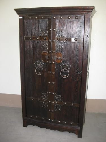 Kunibert Antiker Mittelalterschrank Weinschrank Mittelalter Schrank 2-türig Breite110xHöhe190cm