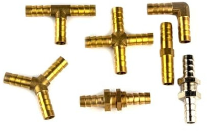1 pz Raccordo for tubo in ottone a 2 3 4 vie Connettore for 4 mm -19 mm(A-T type,Barb 10mm)