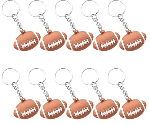 10 porte-clés en forme de ballon de rugby, porte-clés en silicone en 3D, pour les amateurs de sport, souvenir d'événements sportifs, cadeau.