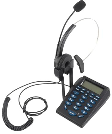 Spacnana Callcenter-Telefon mit Headset mit Geräuschunterdrückung, Schnurgebundenem Design, Klarer Stimme und Anrufer-ID für den Einsatz Im Home-Office