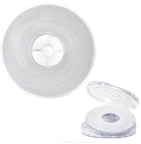 Filo Elastico per Braccialetti - 1mm x 150m Cordino Elastico Resistente per Creazione di Gioielli, Filo per Perline per Artigianato Fai da Te, Collane, Perline & Decorazione (bianco)