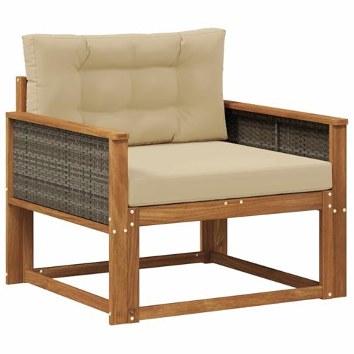 vidaXL Outdoor Mittelsofa Natur, Akazienholz Outdoor Mittelsofa, wetterfestes Patiositzmöbel, modernes Möbel für Gartenlounge und Balkon