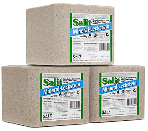 Mineralleckstein - Salzleckstein Salz Natrium 3 x 10kg Block