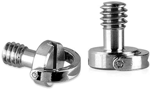Anwenk 1/4 Mounting Screw D Shaft D-ring Screw for Camera Tripod Monopod/Quick Release (QR) Plate DSLR SLR - 2 Pack