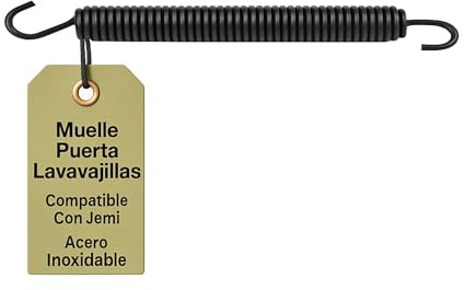 CubetasGastronorm ® Muelle Tensor Puerta Lavavajillas Compatible con Jemi Repuesto Profesional Resorte Alta Resistencia Acero Inoxidable Fácil Instalación Repuesto Técnico Para Uso Intensivo