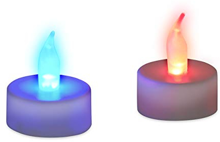Relaxdays 12er Set LED Teelichter Farbwechsel, flammenlose Deko, Batteriebetrieben, elektronische Stimmungslichter, bunt