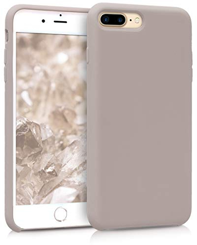 kwmobile Housse Compatible avec Apple iPhone 7 Plus/iPhone 8 Plus Coque - Housse de téléphone Protection Souple en TPU Silicone - Taupe Clair