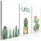 decomonkey Bilder Natur 120x60 cm 3 Teilig Wandbild Groß Leinwandbild XXL Deko Wohnzimmer Schlafzimmer Büro Wanddeko Leinwand Pictures For Wall Poster Wall Painting Kaktus Blumen