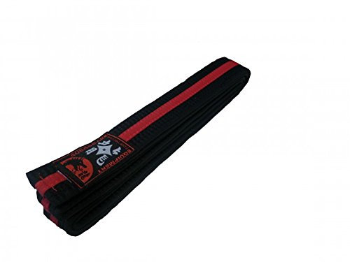 Budogürtel schwarz, roter Mittelstreifen (220)