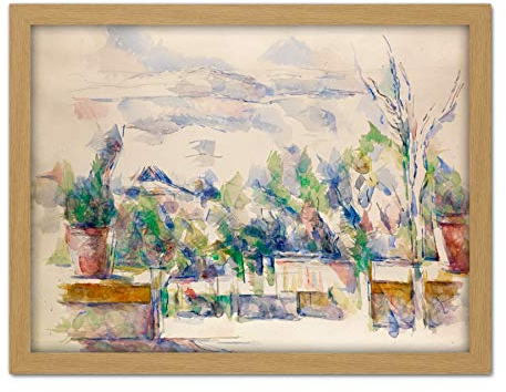 Fine Art Prints Paul Cezanne The Terrace At The Garden At Les Lauves großer, gerahmter Kunstdruck, Poster, Wanddekoration, 45,7 x 61 cm