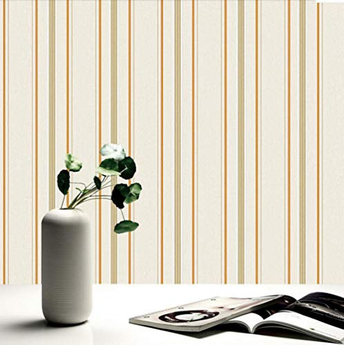 Hndrkj Rustic Brick Wallpaper Modern Simple Striped Non-Woven Wallpaper 3D Cream/Orange/Lt.Brown/White Textured Living Room Bedroom Home Wall Decor