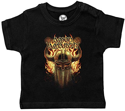 Metal Kids Amon Amarth (Helmet) - Baby T-Shirt, schwarz, Größe 68/74 (6-12 Monate), offizielles Band-Merch