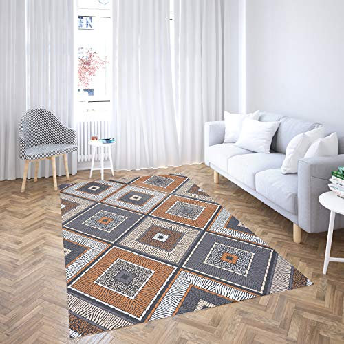 Oedim Teppich Mosaik Braun für Räume PVC | Verschiedene Maße | Teppichboden PVC | Vinylboden | Dekoration des Hauses | Bodenschoner | Bodenschutz | 95x200cm