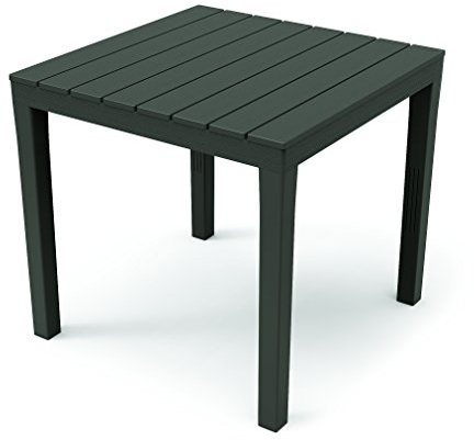 Dmora - Tavolo da esterno Vicenza, Tavolo quadrato da giardino, Tavolino fisso indoor e outdoor, 100% Made in Italy, 100% Made in Italy, 78x78h72 cm, Antracite