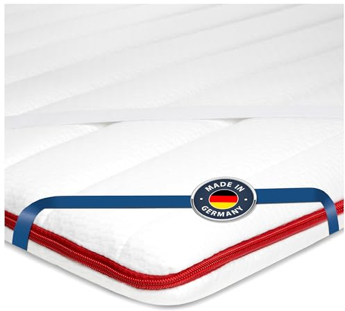 BMM Topper 90x200 cm Klassik Premium Härtegrad H2 weich/Kaltschaum-Topper/Öko-Tex Zertifiziert/ergonomische Matratzenauflage/Höhe 6 cm/Topper produziert in Deutschland