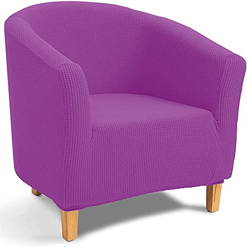 Sesselüberwürfe Sesselschoner Elastische Sesselhusse Sesselbezug Stretch Sesselhusse Abdeckung Couch Bezug Husse für Cafe Stuhl Sessel (Helles Lila)