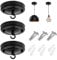 Dasyusuo 3Pcs Techo de Gancho de Araña Gancho de techo para candelabro Vintage Candelabro Placa Techo Gancho de Techo de Hierro para luces colgantes,ventiladores (negro)