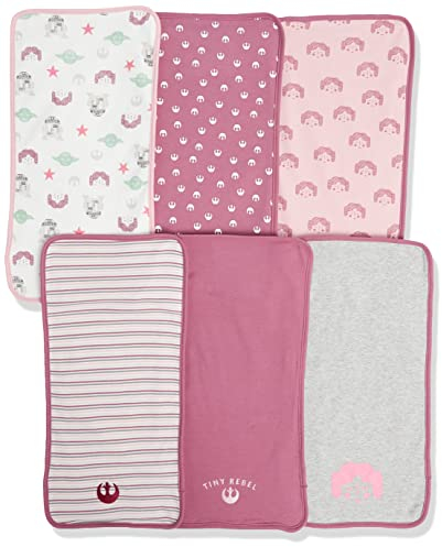 Amazon Essentials Disney | Marvel | Star Wars | Princess Baby Mädchen Spucktücher, 6er-Pack, Star Wars Tiny Rebel, Einheitsgröße