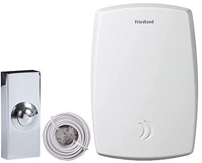 Honeywell Oakland Wired Doorbell with 7200 Cable and Byron 2204 Chrome Bell Push