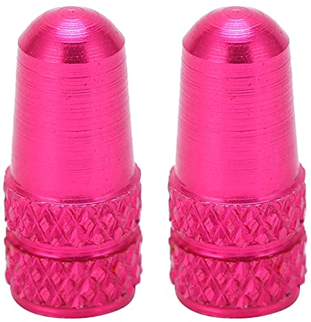 Aoutecen 2 Pièces Bouchons de Valve de Vélo Presta, Bouchons de Valve de Pneu de Vélo en Alliage D'aluminium Bouchons de Valve de Couleurs Vives pour Pneus de Vélo de Route Vtt(Rose rouge), default