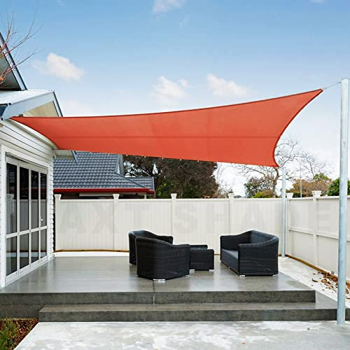 AXT SHADE Toldo Vela de Sombra Impermeable Rectangular 3x4m Protección Rayos UV para Exterior Terraza Patio Jardín-Terracota