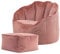 Icon Sirena Sitzsack Sessel mit Hocker für Erwachsene, Rosa, Flauschiger Samtstoff, Riesen Sitzsack Samt mit Füllung, Bean Bag Chair, Bequemer Sessel Wohnzimmer, Lounge, Schlafzimmer, Büro