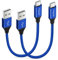 etguuds Extra Short USB C Cable, 0.15M 2-Pack USB A to USB-C Cable Fast Charging Braided USB-C Charger Cable for Samsung Galaxy S23 S21 S20 S10 S9 S8 Plus S10E (Blue)