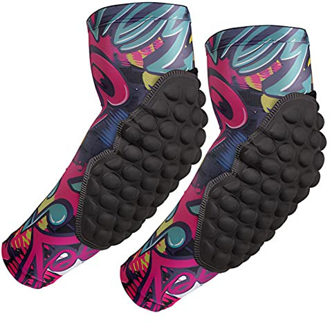 Topeter Basketball Arm Sleeves Boys Compression Padded Elbow Protection Sleeves for Youth Kids Ski Skate Snowboard 1 Pair (Pink YS)