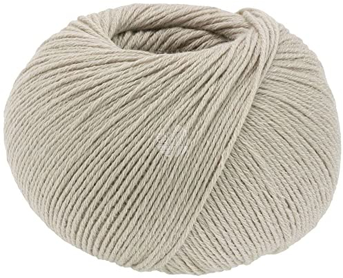 LANA GROSSA Cotton Wool | Klassisches Schurwollgarn mit Baumwolle | Handstrickgarn aus 53% Schurwolle (Merino extrafein) & 47% Baumwolle | 50g Wolle zum Stricken & Häkeln | 195m Garn FB 8