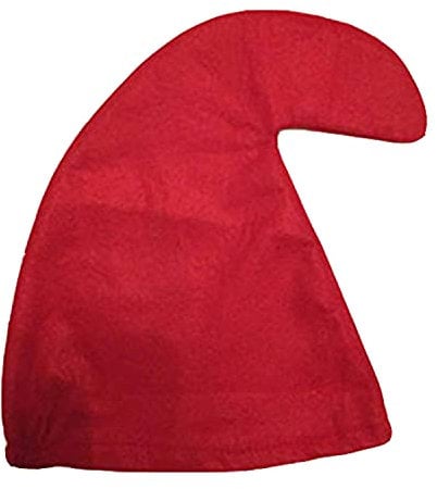 jokeshop Garden Gnome Curly Hat Seven Dwarf/Dwarves Smurf Hats Fairytale Fancy Dress Costume (Red)