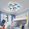 Bambini Ventilatori a Soffitto con Luce e Telecomando APP Led Dimmerabile, Plafoniera con Ventilatore Silenzioso 6 Velocità Reversibile, Lampadario con Ventilatore da Soffitto per Cameretta-Blue