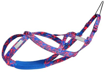 perfk Harnais de Course pour Chien, Harnais de Traction, entraînement de Vitesse, Sport, Professionnel, Harnais de traîneau, L Rose Rouge