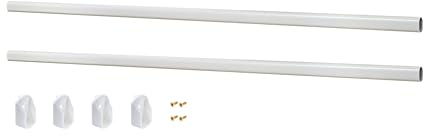 Alusfera Kleiderstange Schrank Rohr 2 Stück Länge 86 cm – Robuster Metallstab mit seitlichem Montagesystem - Garderobenstange aus Mettal mit Halterung