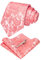 JEMYGINS Rosa krawatte Paisley Seide Herren Krawatten und Einstecktuch mit krawattenklammer Sets