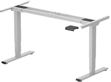 SANODESK EC4 Bureau Assis Debout Électrique à 2 Moteurs avec 3 Colonnes, Bureau Réglable en Hauteur avec Port-Type C/A,Panneau Clavier Contrôle à Fonctions Mémoires,Système Anti-Collision, Gris
