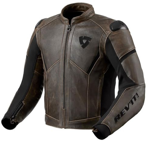 REV'IT! Revit Parallax Motorrad Lederjacke, braun/schwarz, 50 | Leder