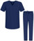 MISEMIYA - Unisex-Schrubb-Set - Medizinische Uniform mit Oberteil und Hose ref.6801-6802 - X-Large, Blau