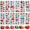 Cars Sticker für Kinder-12 Blätter Lightning McQueen Sticker Vinyl 3D Puffy Aufkleber Auto Wasserfest Geschwollen Stickers Deko Set Mitgebsel Kindergeburtstag Jungen für Laptop Skateboard Scrapbook