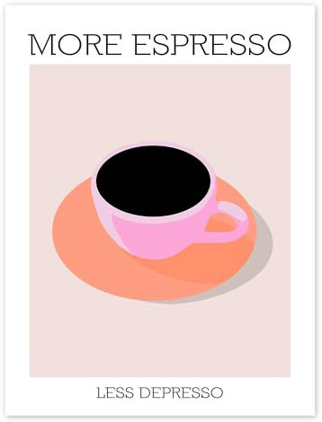 Posterlounge More Espresso Less Depresso Poster von bykammille 30 x 40 cm Pastell Wandbilder Wanddeko