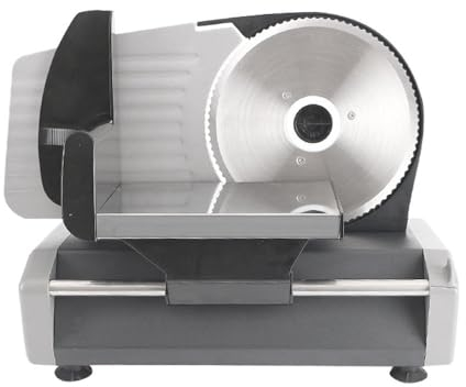 PAHION Electric Meat Slicer Food Slicer Machine Beef Mutton Roll Meat Slicing Cheese Deli Bread Stlicer Stainless Steel 0-15 Mm Adjustable Cutting Thickness Ø 190 Mm Knife Size 180 W
