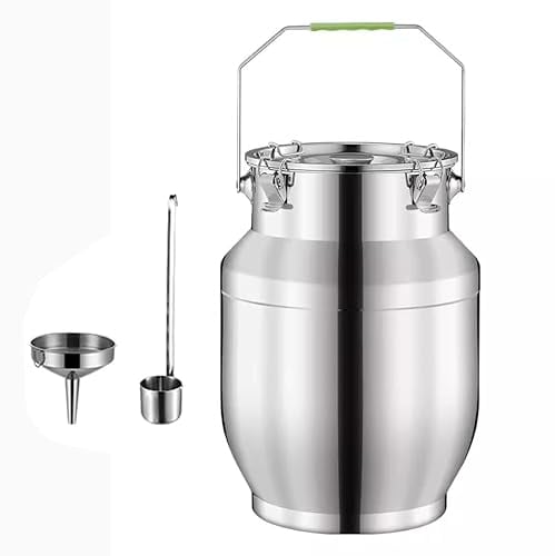 Yiustldd Bidon de Lait en Acier Inoxydable pour Le Stockage de liquides Solides, Seau de Transport de Lait, Seau à vin, Pot de Lait, bidon de Lait,20L